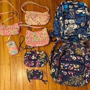 Vera Bradley Floral Bag 8 piece collection bundle